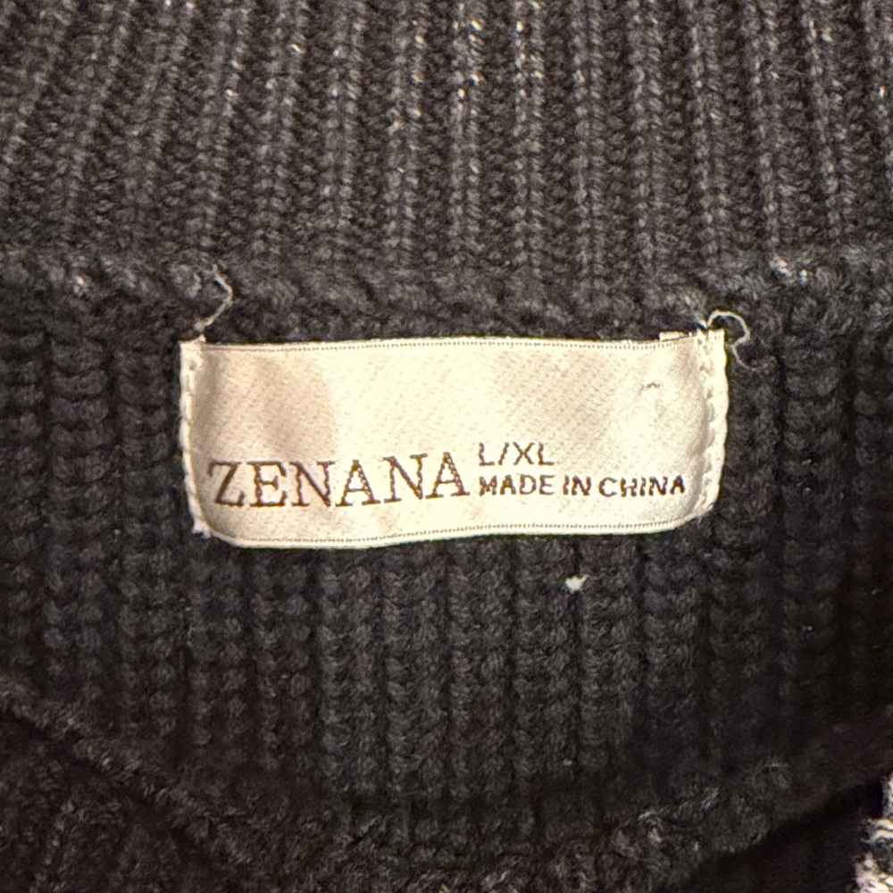 Zénana Mock Neck Ribbed Knit Sweater - Picture 7 of 8